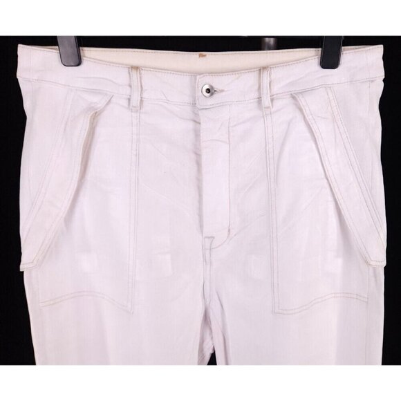 Rick Owens DRKSHDW Cargo Collapse Cropped Cut Pant 36 L Mens White SS 20 NWT - Picture 3 of 11